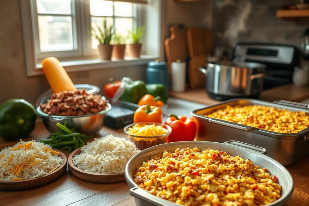 Cheesy Beef Casserole Preparation
