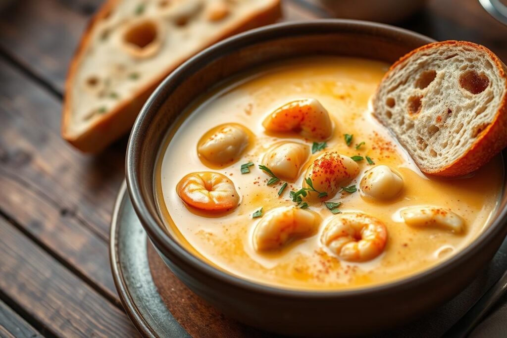creamy crab and shrimp seafood bisque